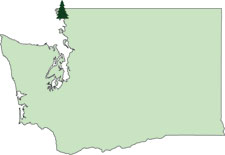 Washington map showing city of Blaine