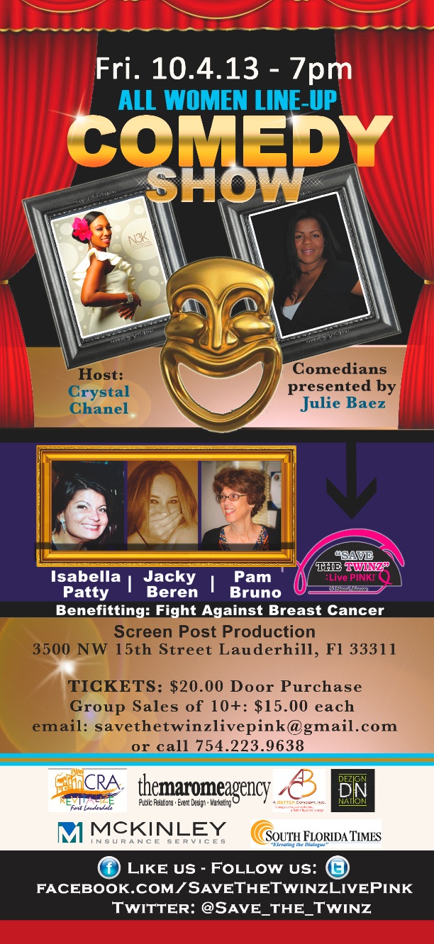 Save the Twinz Literary Cafe Comedy show flier