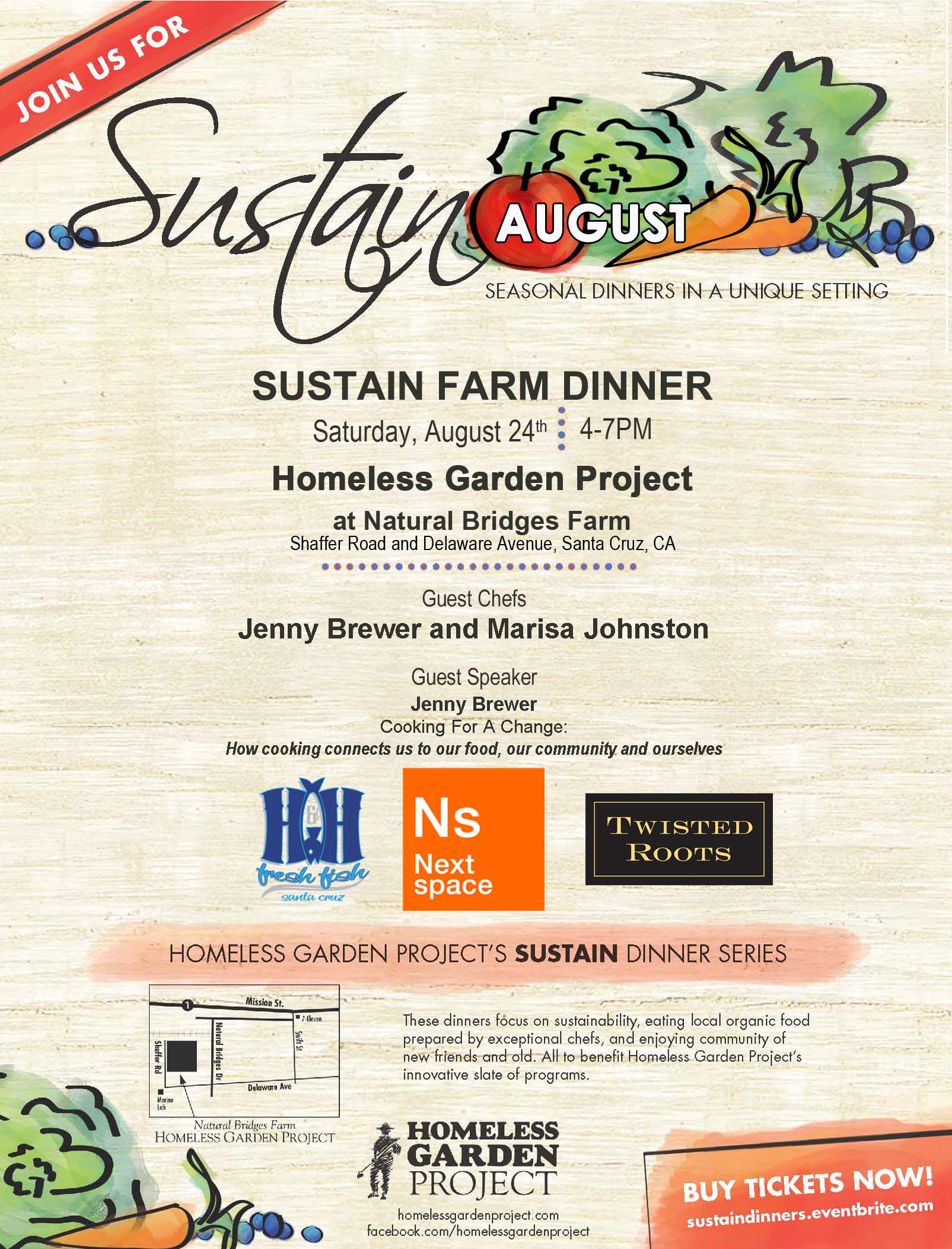 August Sustain Dinner with Jenny Brewer and Marisa Johnston