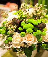 elegant;t designed wedding flower bouquet - green and white