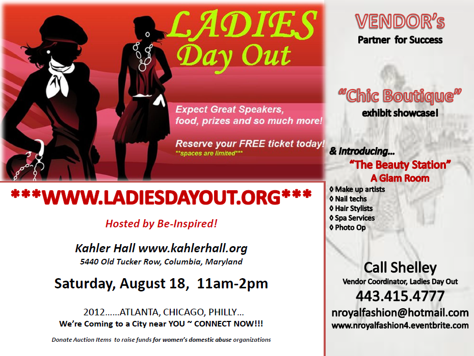 BeInspired...Ladies Day Out DC.MD.VA! Tickets, Sat, Aug 18, 2012 at