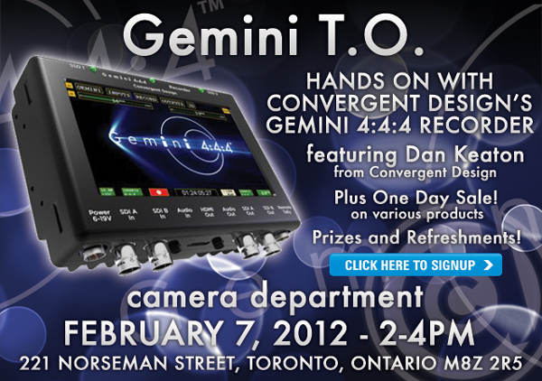 Gemini T.O. - February 7, 2012 at camera department Gemini T.O. - February 7, 2012 at camera department