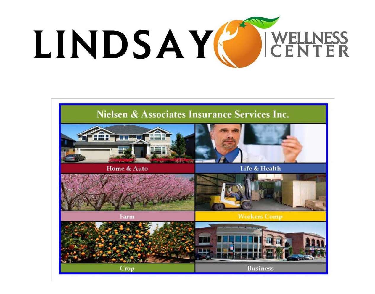 Sponsors: Nielsen & Assoc. Insurance and Lindsay Wellness Center