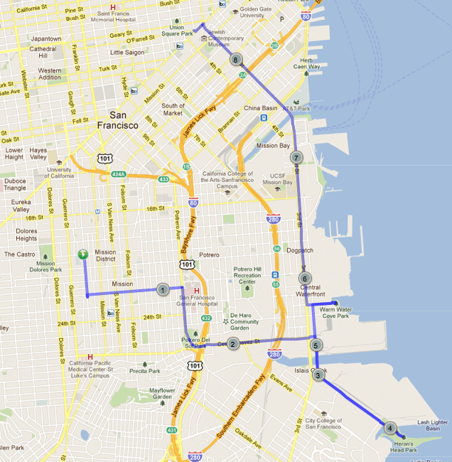 InstaBike San Fran Route Map InstaBike San Fran Route Map