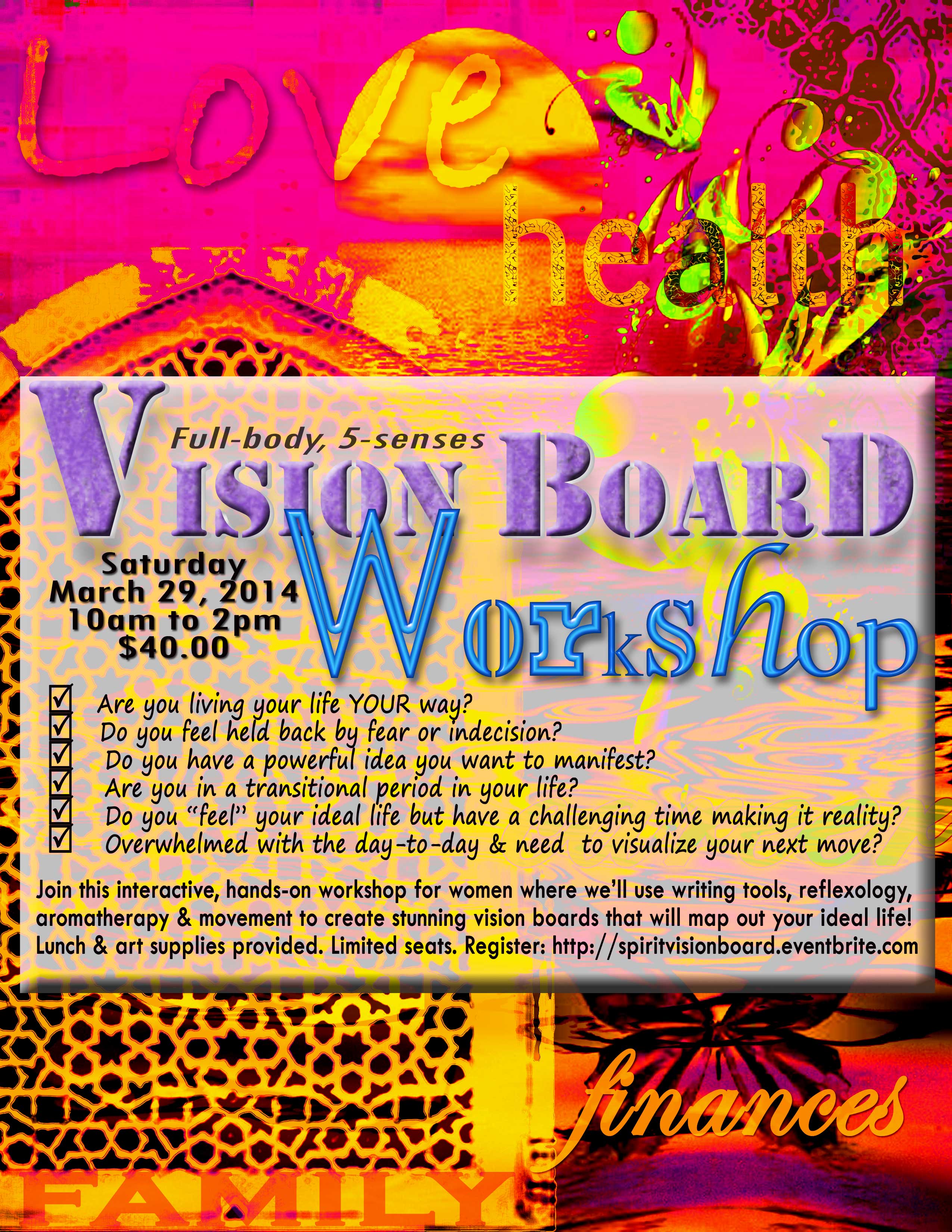 Vision Board Party Flyer Template