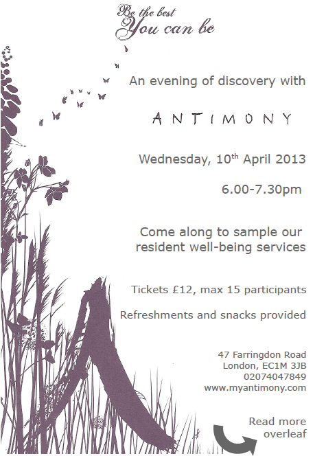 Antimony Open Evening Flyer