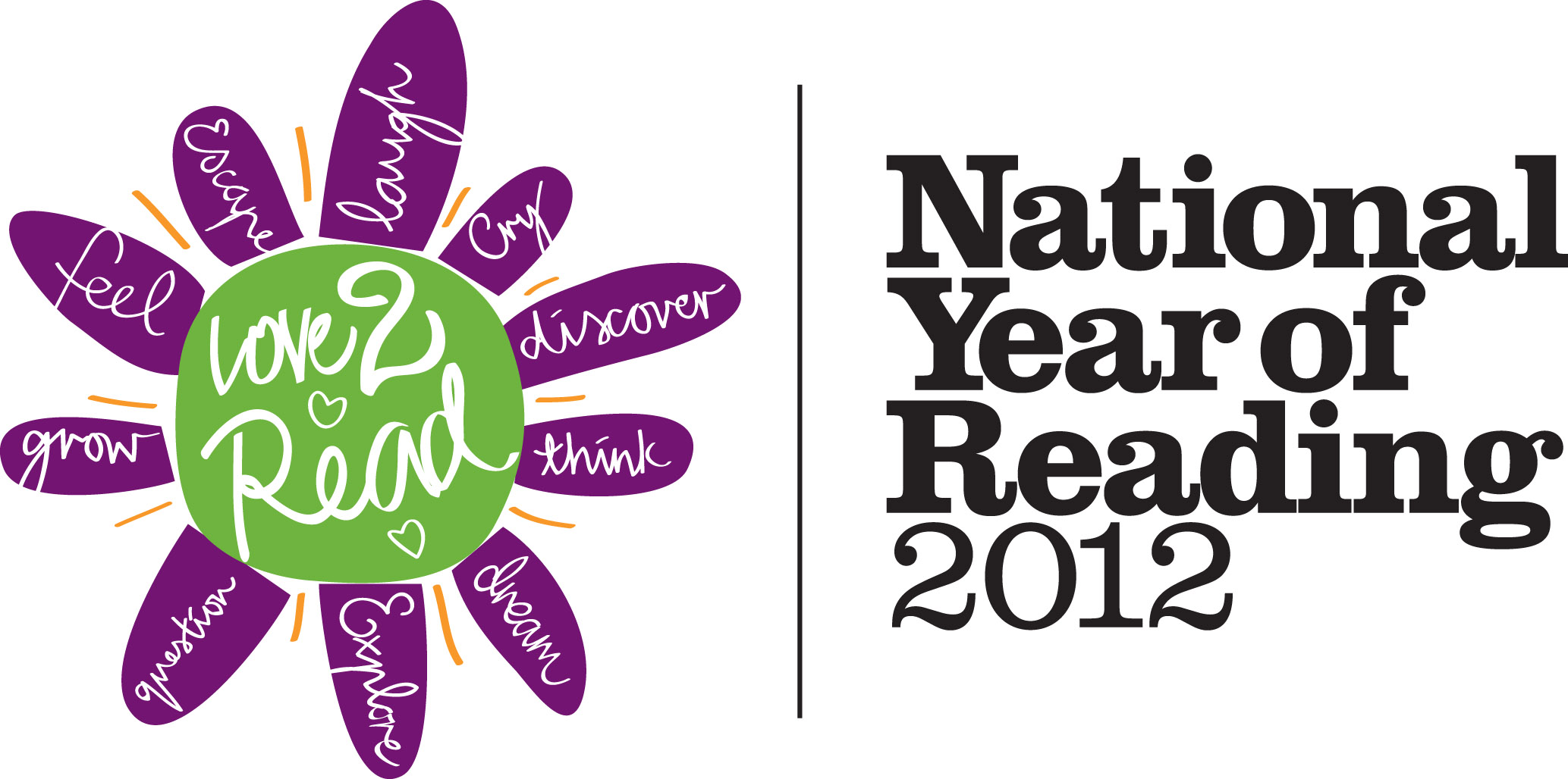 love 2 read flower logo