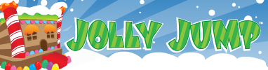 snowy bounce house