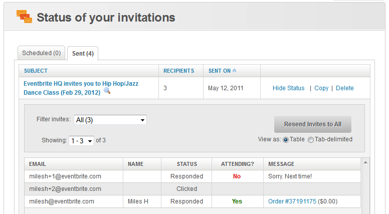 RSVP tracking | Eventbrite Help Center