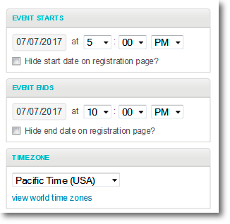 Create an event page