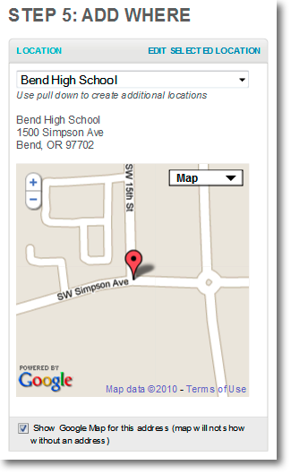 Create an event page