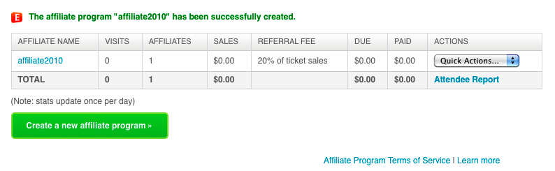 Create an Affiliate Program
