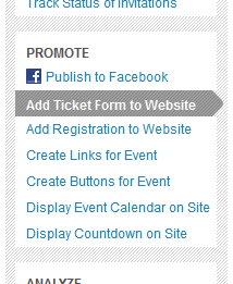 Sell tickets from your site Sell tickets from your site